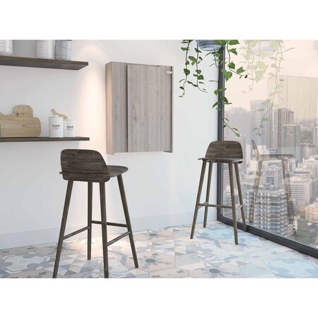 Gfancy Fixtures Modern Gray Retractable Desk or Bar Cabinet GF3683888